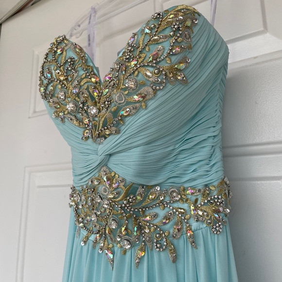 Sherri Hill Tiffany Blue Prom Dress Size 2 - Picture 2 of 7